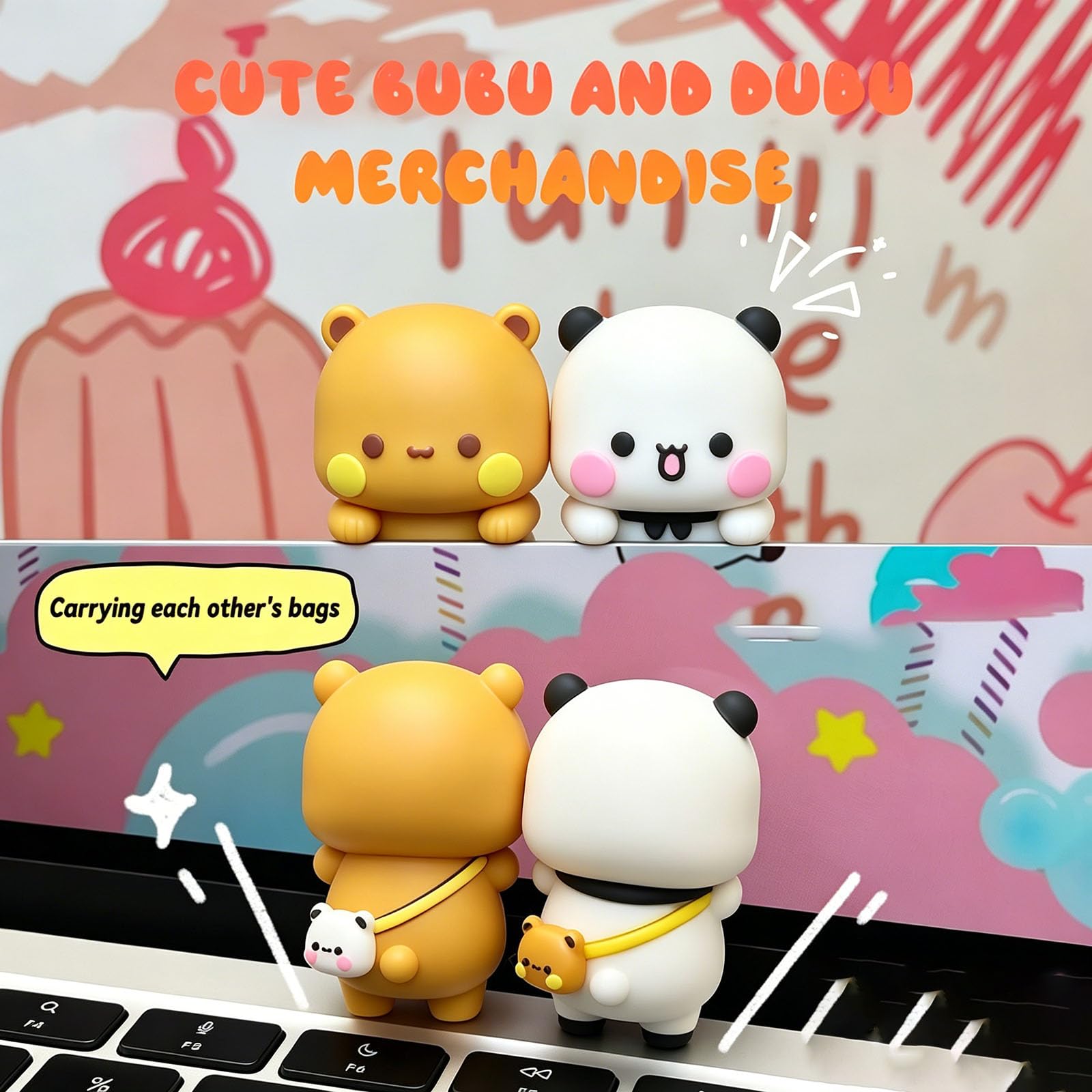 Amazon.com: YOKUSHI 6 PCS Bubu and Dudu Bears Computer Decorations